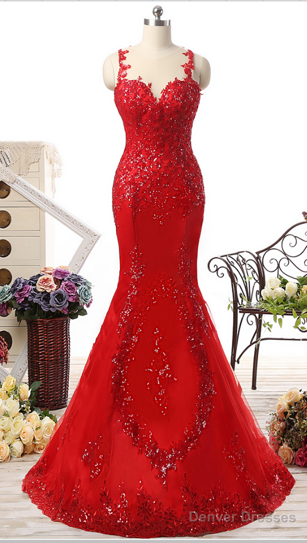 100%Real Photo Long Sweetheart Tulle Mermaid vestido de festa Sequined Appliques Floor Length Evening Dresses