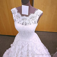 Vintage Cap Sleeves Open Back Lace 2025 White Wedding Dresses