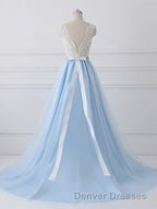 Sky Blue Long Elegant For Teens Beauttiful Prom Dress