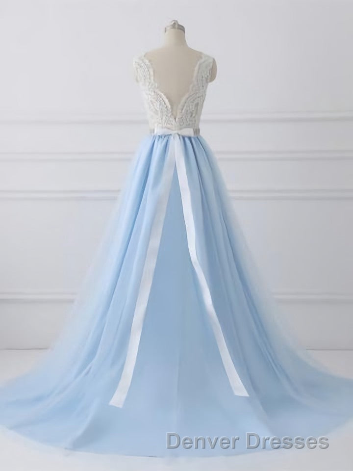 Sky Blue Long Elegant For Teens Beauttiful Prom Dress