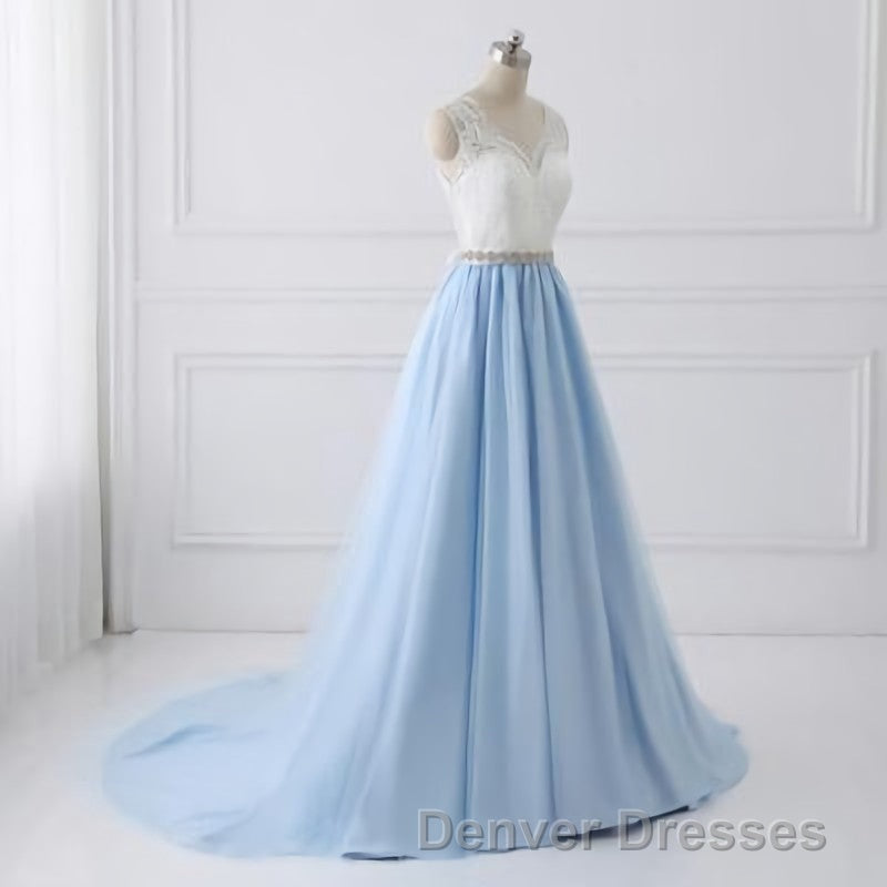 Sky Blue Long Elegant For Teens Beauttiful Prom Dress
