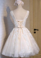 scoop neckline short ivory lace cute homecoming dresses perfect affordable short party prom dresses