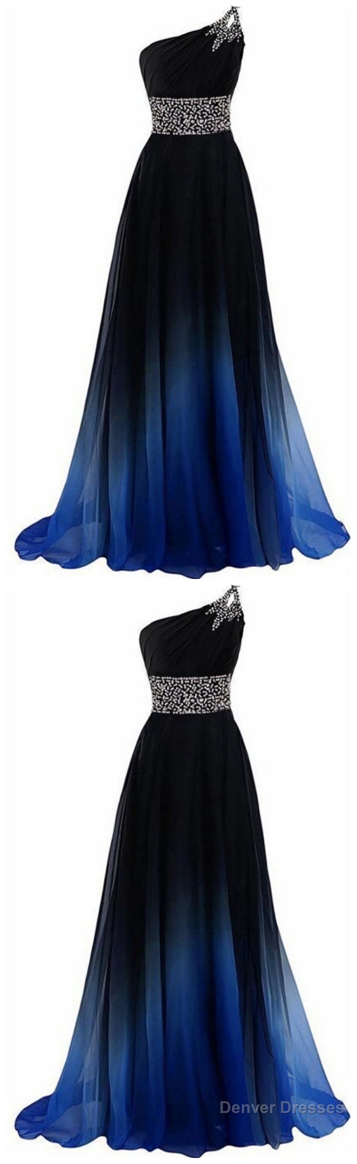 New Arrival One Shoulder Beaded Long Prom Dress, Custom Made Women Party Gowns