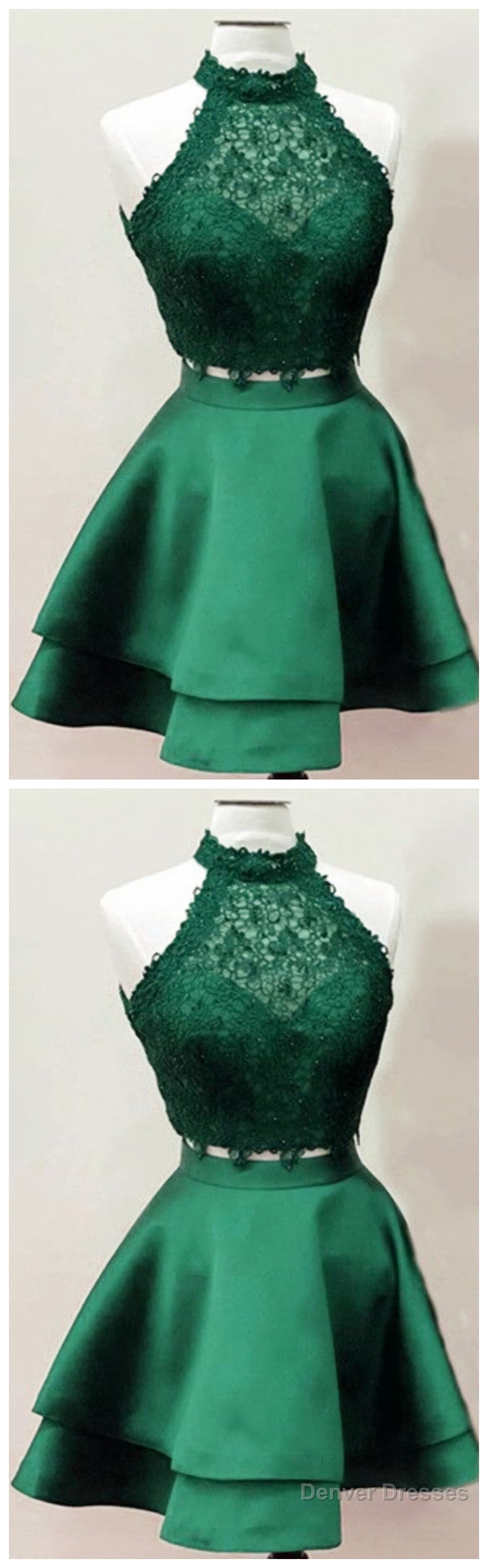 Homecoming Dresses, Emerald Homecoming Dresses, Two Piece Homecoming Dress Secondary image