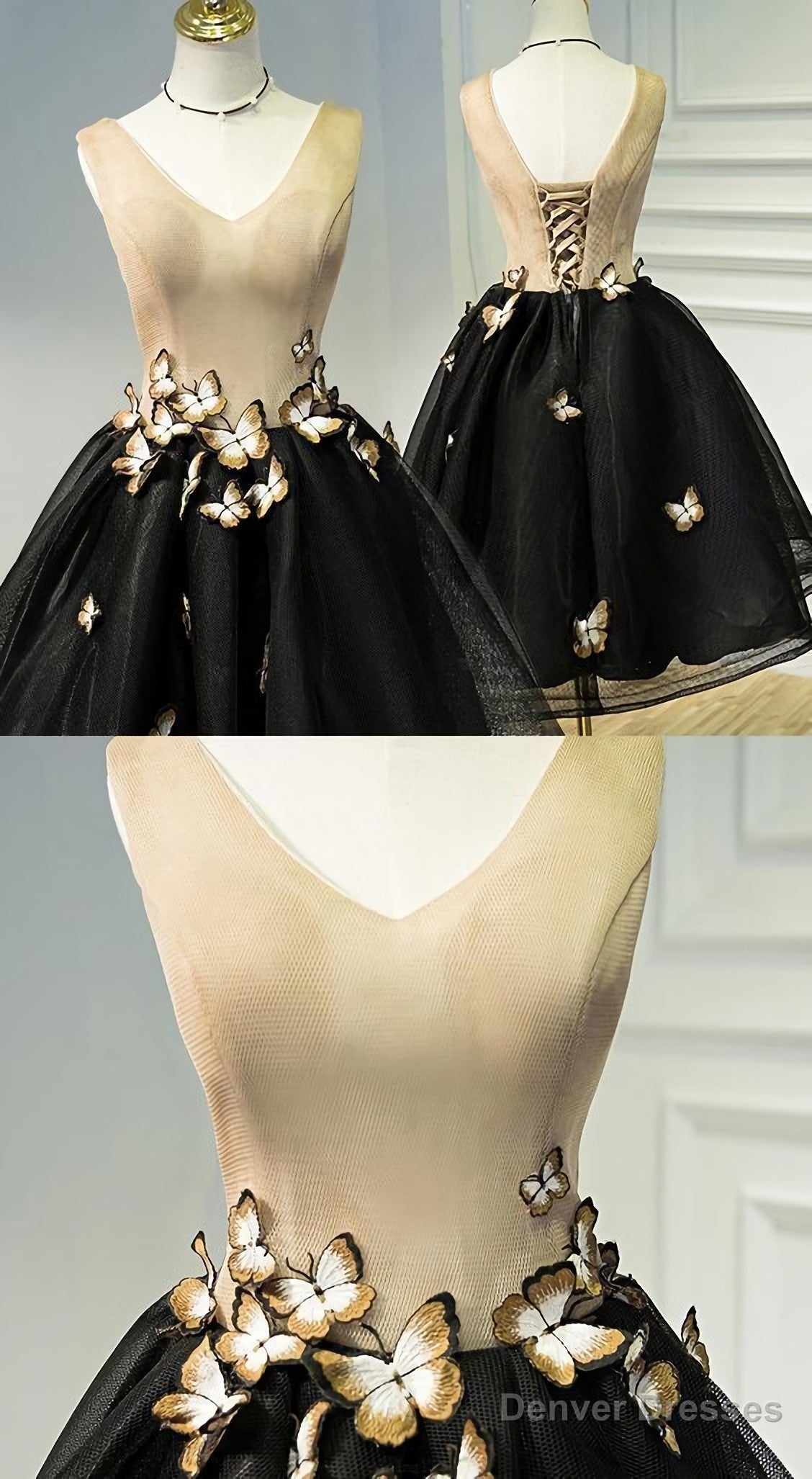 Homecoming Prom Dress, Outstanding Short Prom Dresses With A Line Princess Lace Up Butterfly Dresses Secondary image