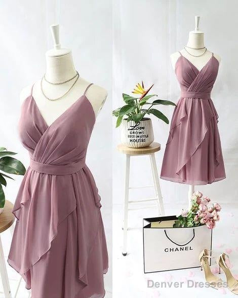 Short V Neck Homecoming Dress With Ruffles Main image