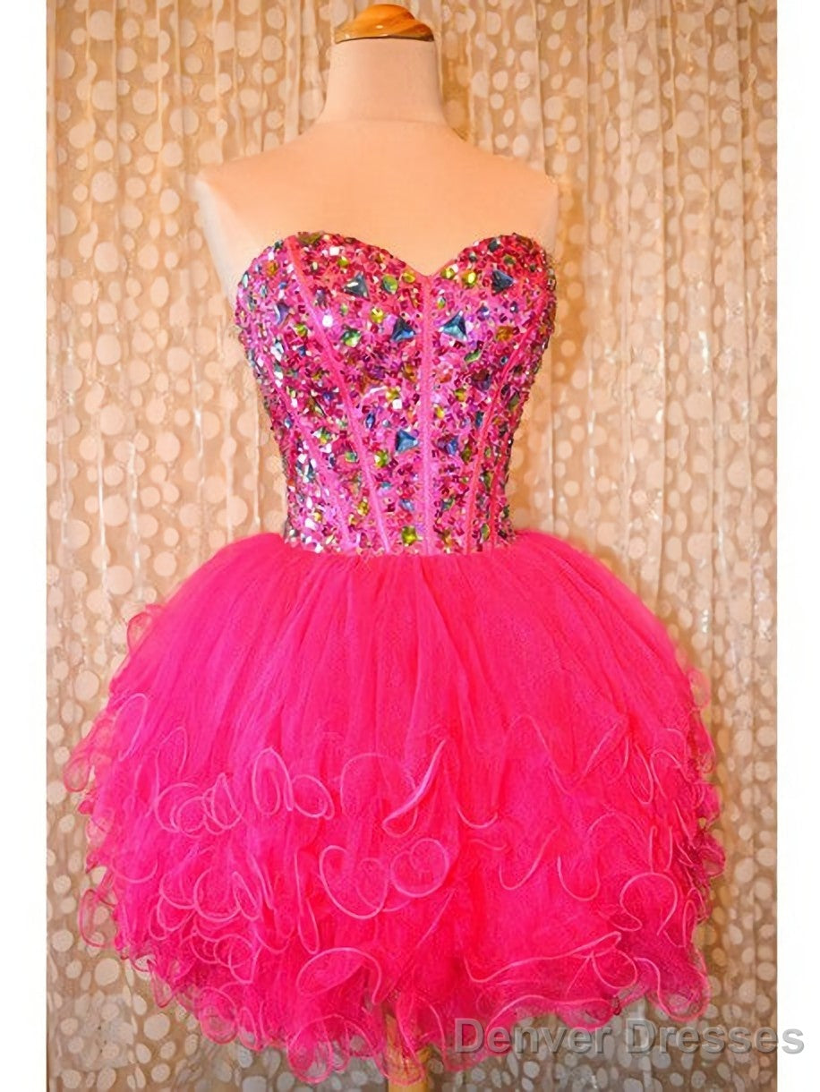 New Arrival Short Beading Beauty Sweetheart Real Made Real Made Homecoming Dresses Main image