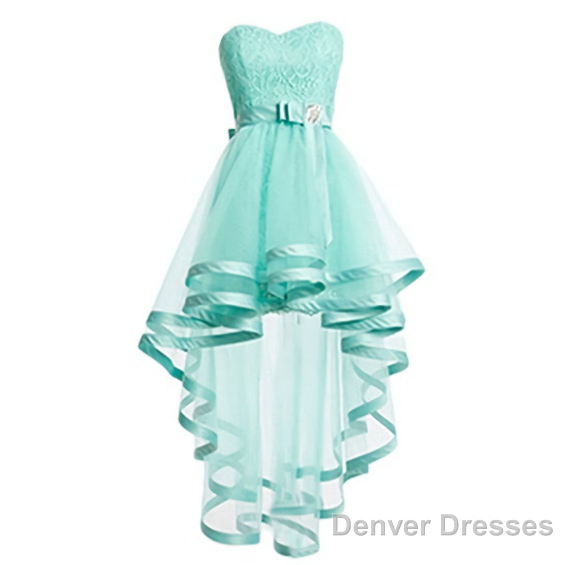 Mint Tulle Homeocming For Teens Pretty Cheap Simple Short Lace Prom Dresses Main image