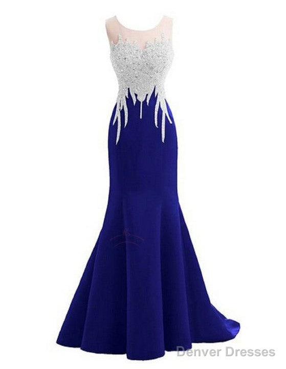 sparkly crystal prom dresses mermaid backless sleeveless long royal blue prom dresses Secondary image