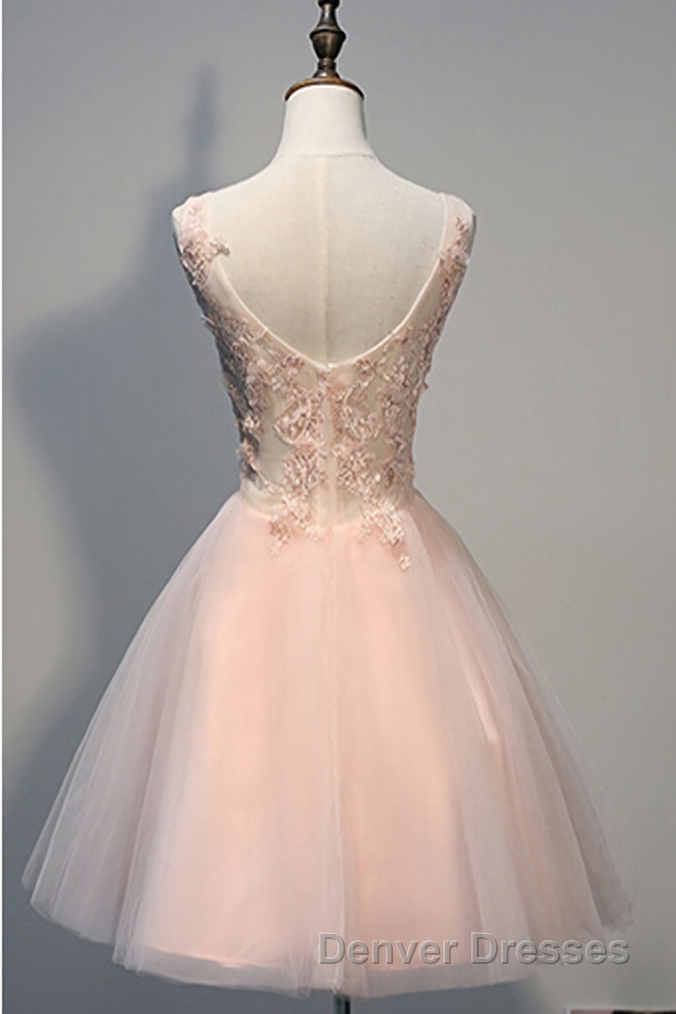 Blush Pink V Neck Applique Short Top Selling 2024 Homecoming Dress Secondary image