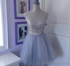 Sweeetheart Tulle Beaded Short Sweet 16 Homecoming Dresses