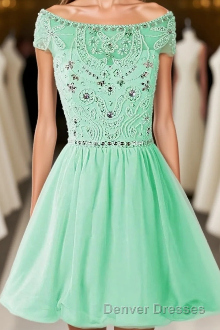 Green Chiffon Handmade Girly For Teens Homecoming Dress Main image