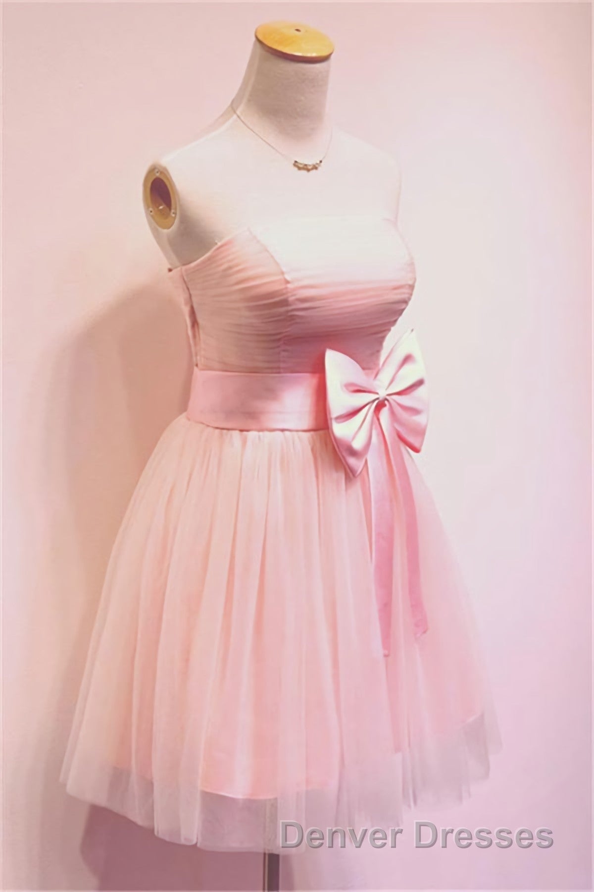 Strapless A Line 2023 Simple Cheap Short Prom Dress