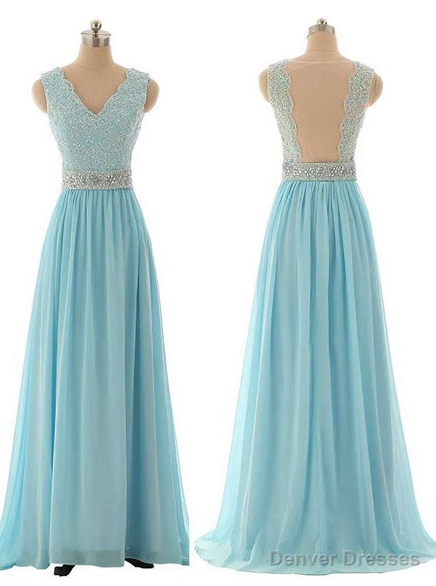 Lace Prom Dresses, Blue Prom Dress, Modest Prom Gown Light Blue Prom Gown Evening Dress, Backless Evening Gowns Party Gowns Secondary image