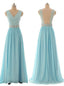 Lace Prom Dresses, Blue Prom Dress, Modest Prom Gown Light Blue Prom Gown Evening Dress, Backless Evening Gowns Party Gowns