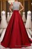 High Low Beaded Red Beautiful Simple Cheap Modest Prom Dress