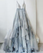 Spaghetti Straps V Neck Long Senior Women Prom Dress