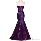 Sequin Long Sparkly Dark Salmon Purple Evening Dress, Elegant Formal Dresses, Mermaid Evening Gowns High Quality