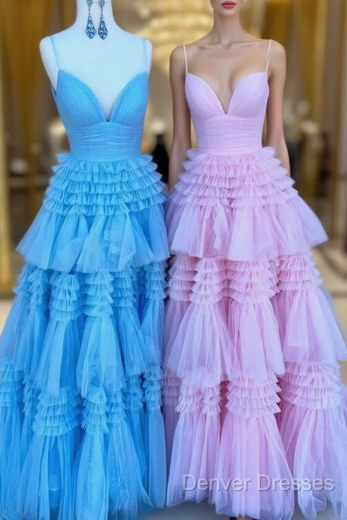 Prom Dress With Tiered Ruffle Skirt And Ruched Bodice, Wedding Dress Main image