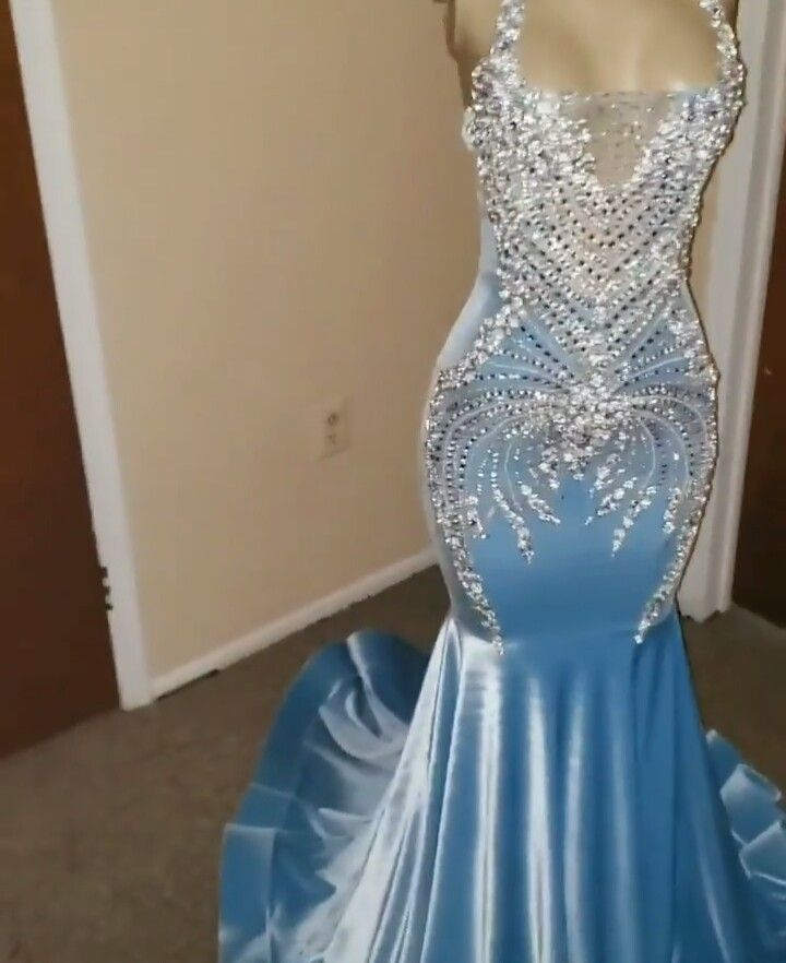 Prom Dress Light Sky Blue Appliques Formal Evening Party Gowns Main image