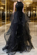 Prom Dress Sparkle & Shine Dress Wedding Party Sleeveless Sequined with Crystals Sequin Ruffles