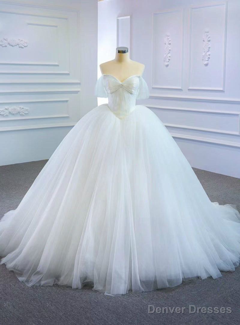 Purchase Your Favorite Fashion White Ball Gown Tulle Sweetheart Pleats Wedding Dress