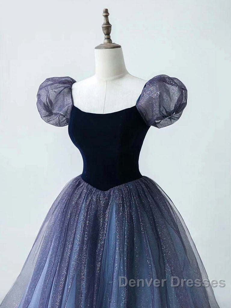 Purple A-Line Tulle Long Prom Dress, Purple Formal Dress Secondary image
