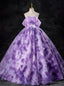 Purple Ball Gown Tulle Pleats Quinceanera Dress