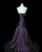 Purple Mermaid Sweetheart Long Evening Dress Strapless Prom Dress