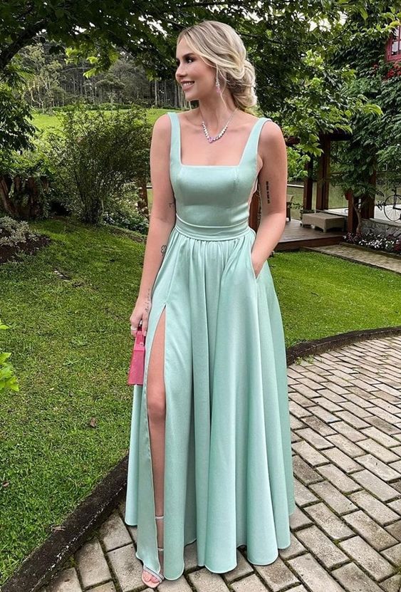 Satin Prom Dress, Evening Gown