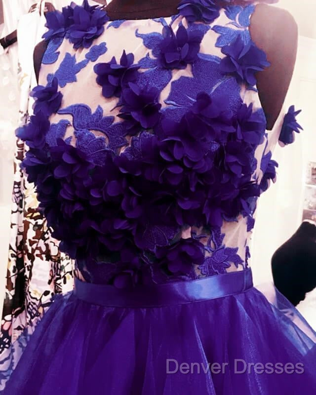 Purple Ruffles Homecoming Dress With 3D Flowers Secondary image