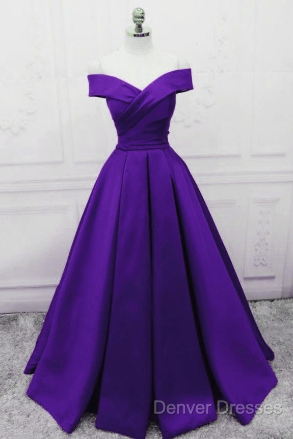 Purple Satin Simple Sweetheart Long Evening Dress, Purple Formal Wedding Party Dress Secondary image