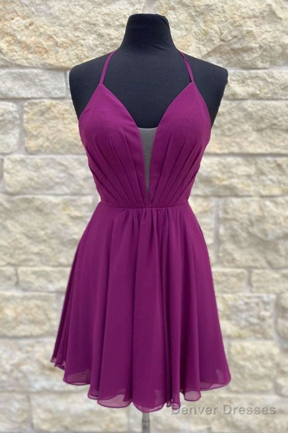 Purple Short A-Line Tulle Homecoming Dress Main image
