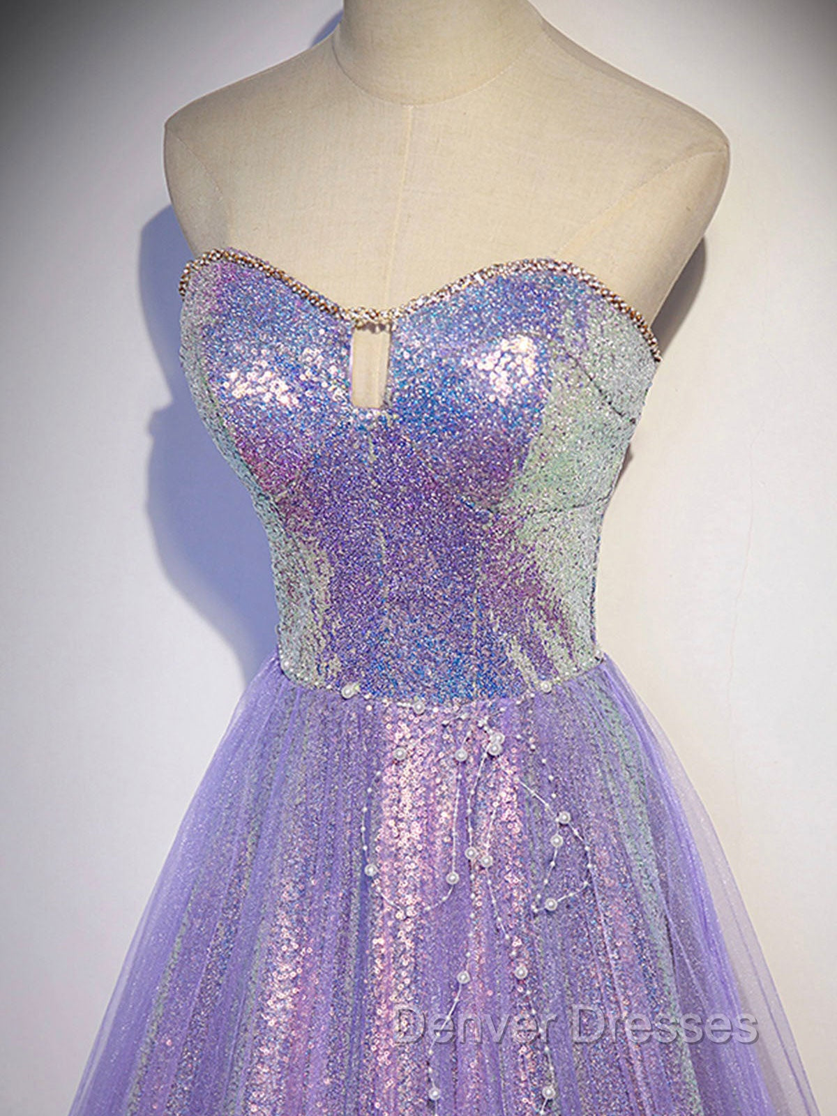 Purple Sweetheart Neck Long Prom Dress Purple Formal Party Dress Secondary image