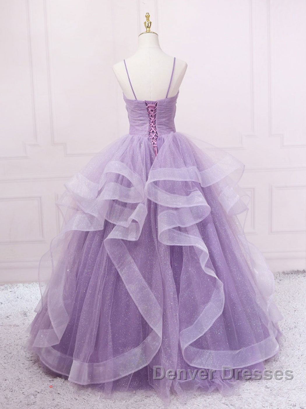 Purple sweetheart neck tulle long prom Dress purple tulle forma gown