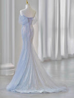 Purple’Ã?Sweetheart Sequin Mermaid Gown-Fairytale Beaded Tulle Train Long Prom Dress For Events
