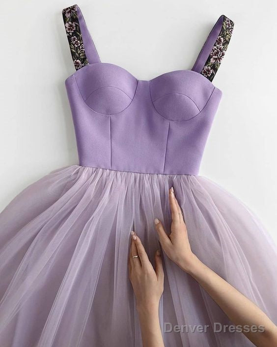 Purple Tulle Short Party Dress Short Homecoming Dresses Main image