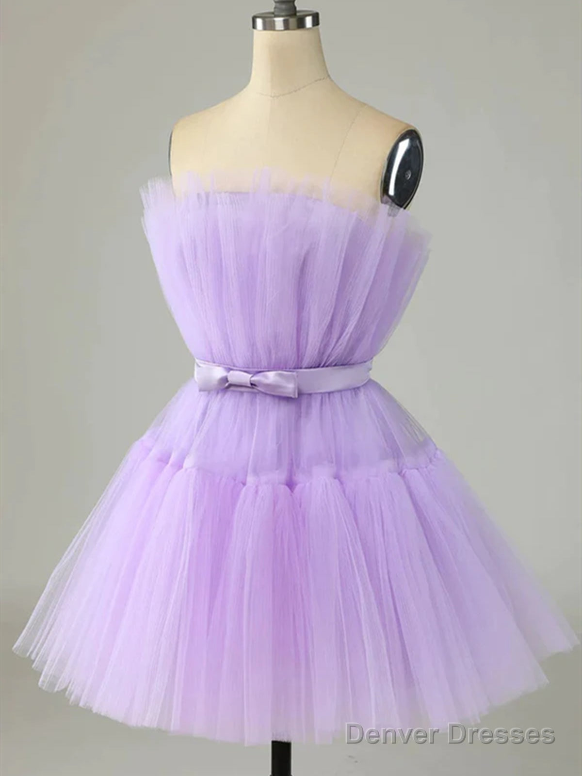 Purple?Tulle Short Prom Dress Purple Formal Homecoming Dress Secondary image