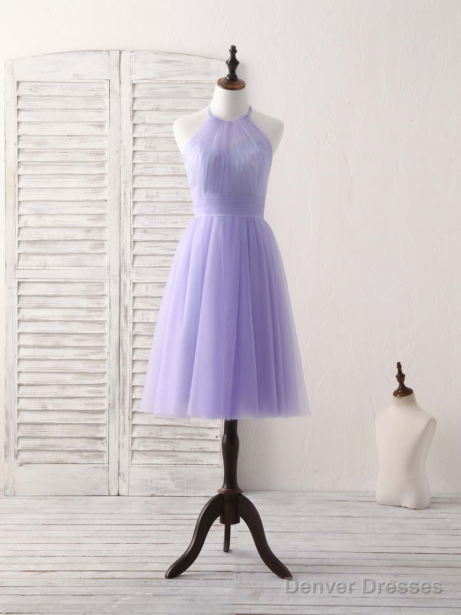 Purple Tulle Short Prom Dress, Simple Purple Homecoming Dress Main image