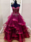 Purple Tulle Tulle Appliques Prom Dress