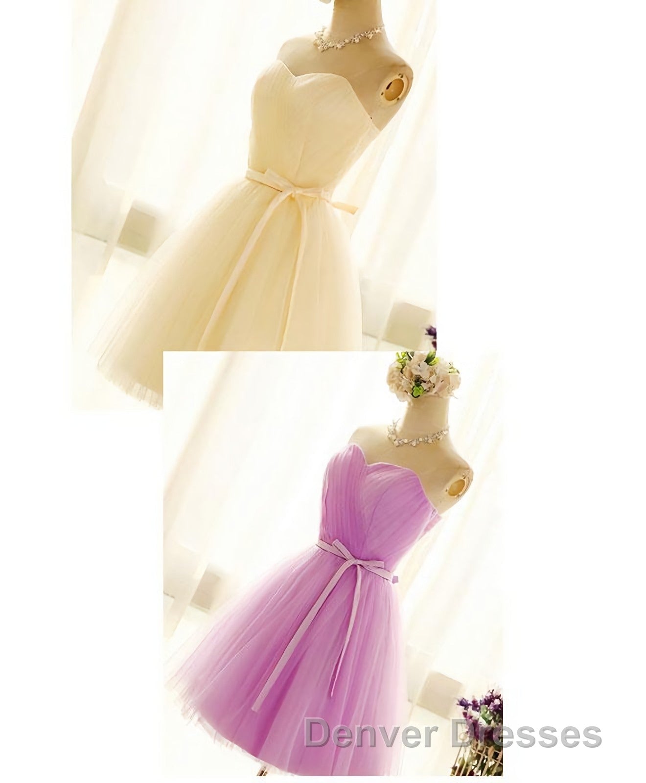 Cute Sweetheart Neck Tulle Short Prom Dress, Bridesmaid Dress
