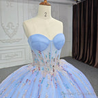Quinceanera Dress Chic Strapless Sweep Train Evening Dresses Sweetheart Lace Up Prom Dresses