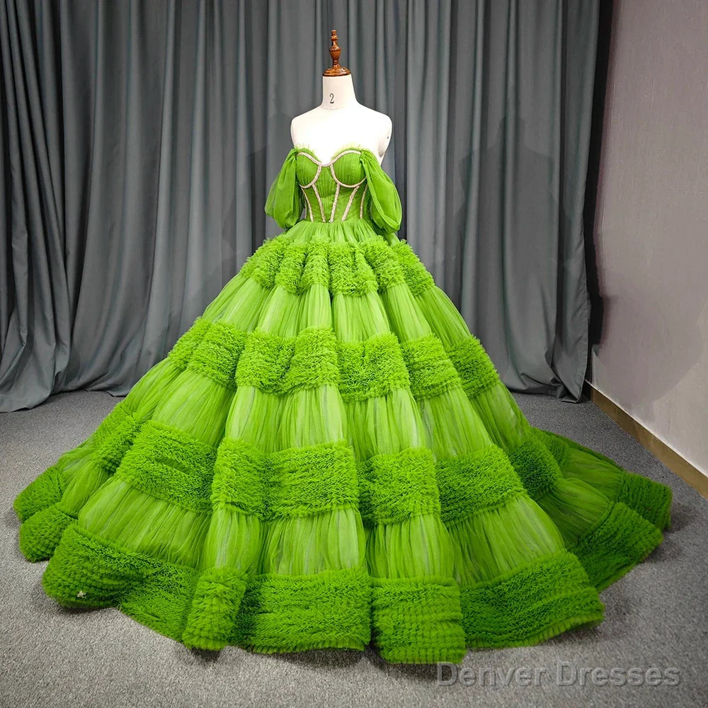 Quinceanera Dress Green Exquisite A Line Off-the-Shoulder Ball Gown Secondary image