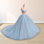 Quinceanera Dresses Spaghetti Straps Beading with 3D Butterfly Appliques