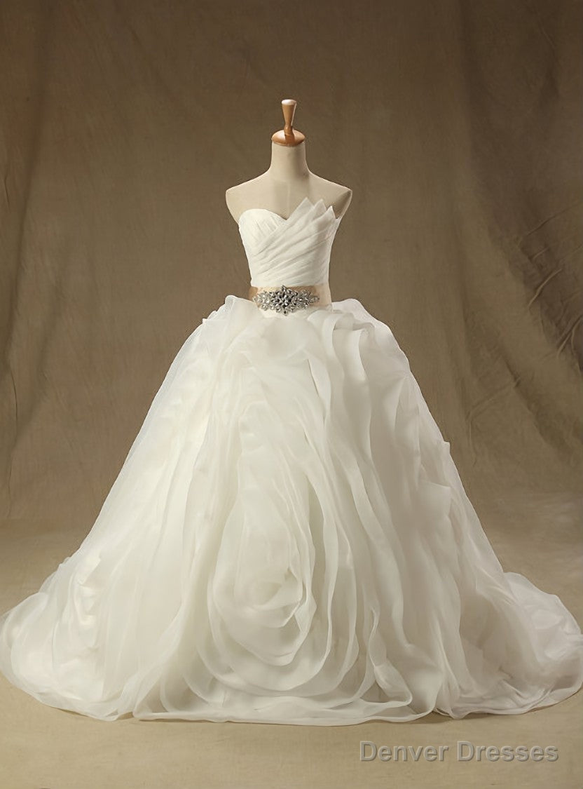 Real Image Wedding Dresses Sparkle White Ball Gown Main image