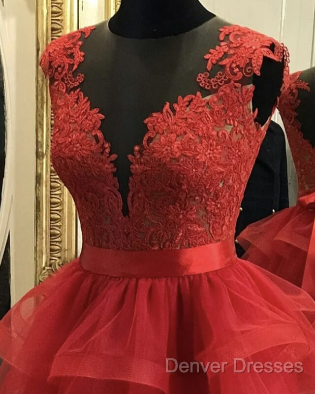 Red Appliques Ruffles Homecoming Dress Secondary image