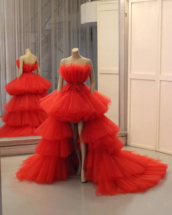 Red Ball Gown Long Prom Dress, Evening Dress Main image