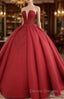 Red ball gown long prom Dress, evening Dress,party Dress, formal dress