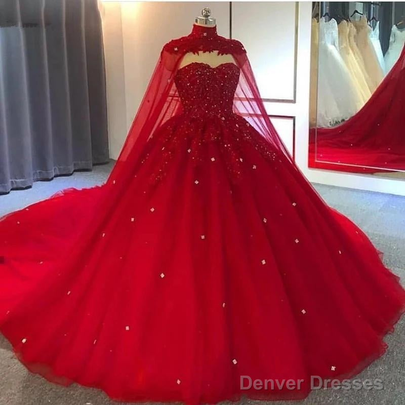 Red Ball Gown Wedding Dresses Crystals Sweet 16 Quinceanera Dress Main image
