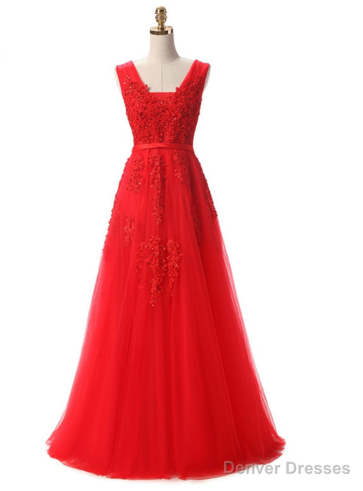 Red Lace Beading Sexy Backless Prom Dress Main image